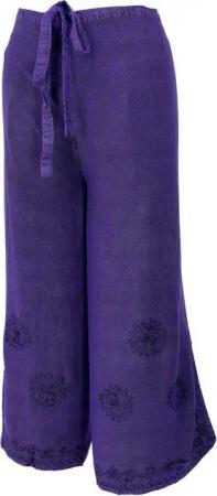 Guru-Shop Relaxhose Palazzohose, langer Boho Hosenrock, Wickelhose,.. alternative Bekleidung