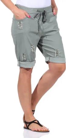Aurela Damenmode Strandshorts Sommerliche Bermuda für Damen kurze Hose im leichten Distressed Look