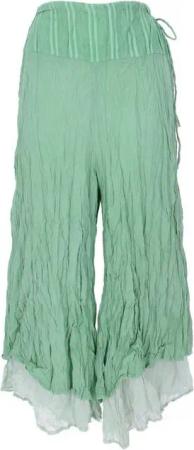 Guru-Shop Relaxhose Bequeme Palazzohose, Marlenehose im Crush-Look,.. alternative Bekleidung