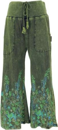 Guru-Shop Relaxhose Palazzohose, Boho Baumwollhose, Hippiehose mit.. alternative Bekleidung