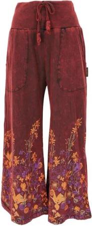 Guru-Shop Relaxhose Palazzohose, Boho Baumwollhose, Hippiehose mit.. alternative Bekleidung