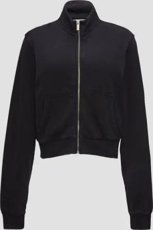 QS Sweatshirt Verkürzte Sweatshirt-Jacke mit Waschung Waschung