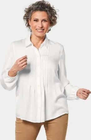 GOLDNER Langarmbluse Bluse mit Biesen