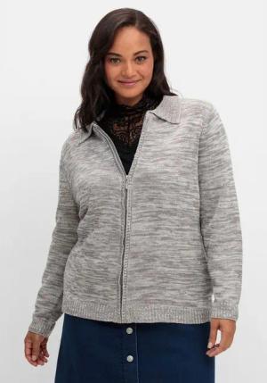 Sheego Strickjacke Große Größen mit Polokragen