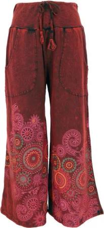 Guru-Shop Relaxhose Palazzohose, Boho Baumwollhose, Hosenrock mit.. alternative Bekleidung