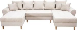 COLLECTION AB Wohnlandschaft Raisa U-Form, mit Federkern, Kissen und Steppung im Sitzbereich