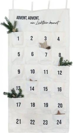 PAPIERDRACHEN befüllbarer Adventskalender Adventskalender Wandteppich aus Stoff zum Befüllen-hochwertig bestickt