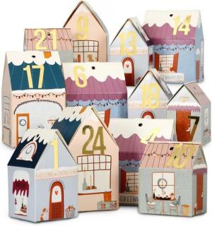 PAPIERDRACHEN befüllbarer Adventskalender DIY Adventskalender zum Basteln und Befüllen - Häuser Set