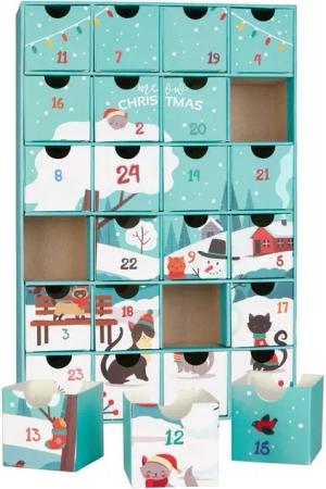 BRUBAKER befüllbarer Adventskalender DIY Weihnachtskalender für Katzen zum Befüllen - Haustier Kalender (mit 24 Türchen, 1-tlg), Kalender für Leckerlis Snacks Süßigkeiten