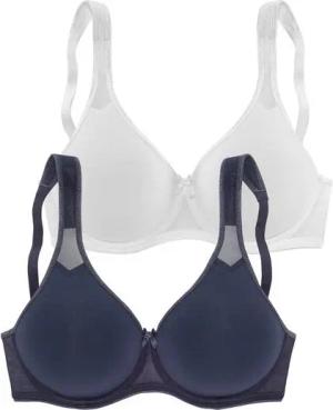 petite fleur T-Shirt-BH (Packung, 2 Stück) mit Bügel und Netzeinsätzen, Basic Dessous