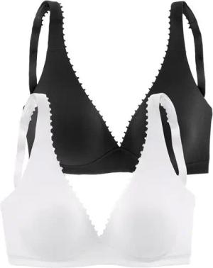 petite fleur Bralette-BH (Packung, 2 Stück) ohne Bügel in High-Apex-Schnittform mit Zierborte, Basic Dessous