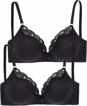 petite fleur Bralette-BH (Packung, 2 Stück) ohne Bügel aus Baumwolle mit Spitze