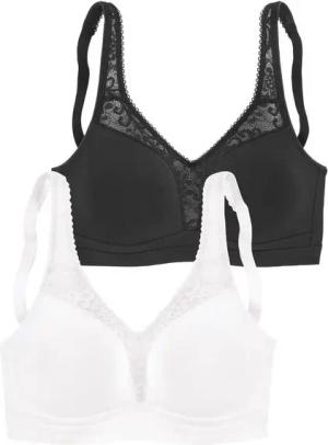 petite fleur Entlastungs-BH (Packung, 2 Stück) ohne Bügel mit femininer Spitze im Doppelpack