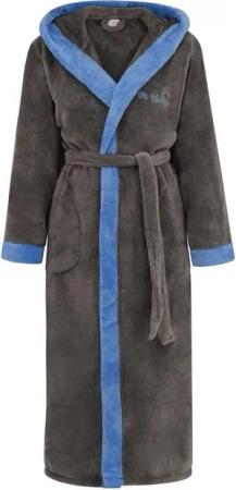 Di Vadini Bademantel Di Vadini UNISEX Herren Damen Bademantel PRATO mit Kapuze, wadenlang, Polyester, Weitenverstellung