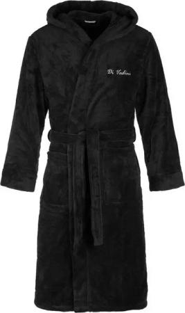 Di Vadini Bademantel Di Vadini UNISEX Herren Damen Bademantel FLORENZ mit Kapuze, wadenlang, Polyester, Weitenverstellung, Bindegürtel, mit Kapuze