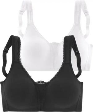 petite fleur Soft-BH (Packung, 2 Stück) ohne Bügel mit Spitzen-Details