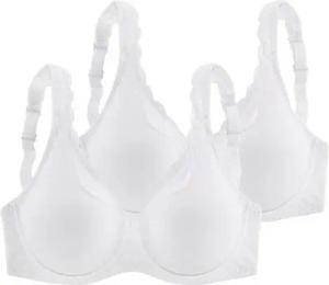 petite fleur Bügel-BH (Packung, 2 Stück) aus Baumwolle mit Spitzenkante und breiteren Trägern