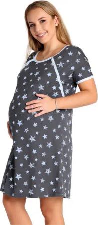 Be Mammy Umstandsnachthemd Damen Nachtkleid Umstandsmode Umstandsnachthemd Mutterschaft BE20-287 (1-tlg)