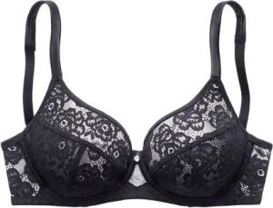 Nuance Bügel-BH aus elastischer Jacquardspitze mit Trägern in Satin-Optik, Dessous