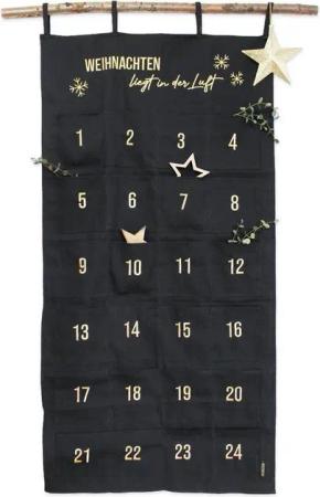 PAPIERDRACHEN befüllbarer Adventskalender Adventskalender Wandteppich aus Stoff zum Befüllen-hochwertig bestickt