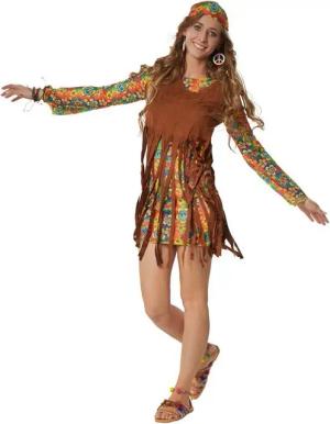dressforfun Hippie-Kostüm Frauenkostüm Rebellische Hippie Frau, Outfit im typischen Hippie-Stil
