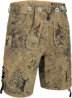 PAULGOS Trachtenhose Herren Lederhose Kurz mit Trägern 100% Echtleder - HK5 ANTIK