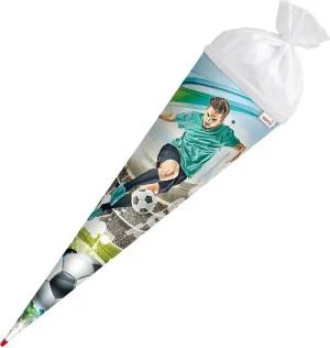 Roth Schultüte Fußballstar mit Sound, 70 cm, rund, mit weißem Filzverschluss, Rot(h)-Spitze, für Schulanfang