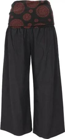 Guru-Shop Relaxhose Weite Marlenehose, Wellnesshose, Yogahose, Boho.. alternative Bekleidung