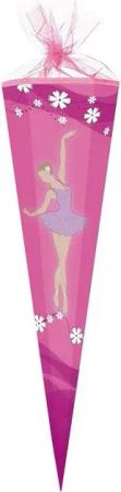 Nestler Schultüte BALLERINA Balett Tänzerin ROSA, Zuckertüte 85cm (zum Schulanfang / Einschulung)