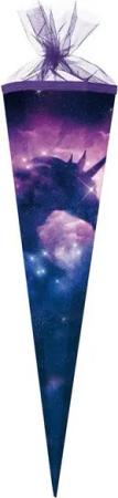 Nestler Schultüte EINHORN GALAXIE Unicorn VIOLETT, Zuckertüte 85cm (zum Schulanfang / Einschulung)