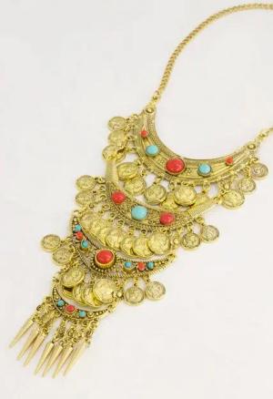 Ulla Popken Armband Statement-Kette dreistufig Schmucksteine