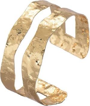 KARMA Armreif Armband Damen Metall Gold gehämmert Armband Metallarmreif Reif (Metallarmband Metallband), Damenarmreif modern Metallarmreif Reif goldfarben