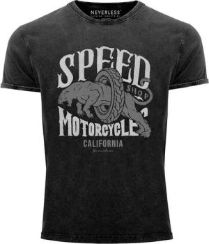 Neverless Print-Shirt Neverless® Herren T-Shirt Vintage Shirt Printshirt Motorrad mit Print