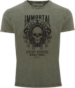 Neverless Print-Shirt Neverless® Herren T-Shirt Vintage Shirt Printshirt Immortal Skull mit Print