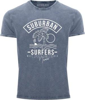 Neverless Print-Shirt Neverless® Herren T-Shirt Vintage Shirt Printshirt Suburban Surfers mit Print