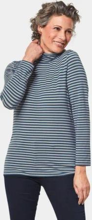 GOLDNER Langarmshirt Hautsympathisches Ringelshirt mit Rollkragen