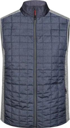 Daiber Steppweste James & Nicholson JN 740 Herren Hybrid Strickfleece Gilet