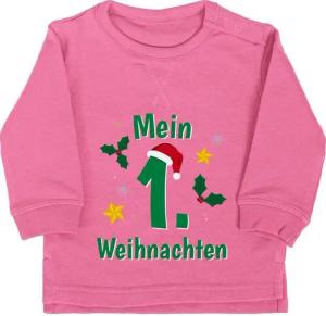 Shirtracer Sweatshirt Mein 1. Weihnachten grün Weihnachten Kleidung Baby
