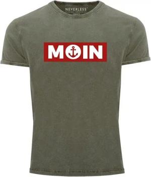 Neverless Print-Shirt Herren Vintage Shirt Moin norddeutsch Morgen Anker Printshirt T-Shirt mit Print