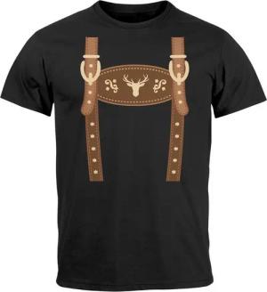 MoonWorks Print-Shirt Herren T-Shirt Lederhose Ersatz Tracht Kostüm Volksfest Bierfest mit Print