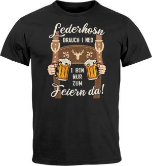 MoonWorks Print-Shirt Herren T-Shirt Trachtenshirt Lederhosen brauch i ned Durst Fun-Shirt mit Print