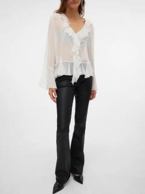 Vero Moda Bootcut-Jeans VMFLASH MR FLARED COATED PANTS NOOS