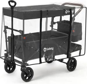 Sekey Bollerwagen Sekey Bollerwagen Regenschutz für Bollerwagen Faltbar mit Dach, Hochwertiger Reißverschluss, Hornverschluss, umweltfreundliches EVA.
