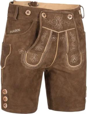 PAULGOS Trachtenhose Herren Lederhose Kurz mit Trägern 100% Echtleder - HK2