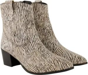 Ulla Popken Leder-Stiefeletten Schlangenlederoptik Weite H Stiefel