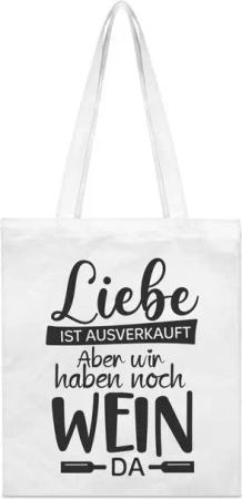 PhotoFancy Tragetasche mit Spruch 'Liebe ist ausverkauft' - Stoffbeutel, mit lustigem Spruch