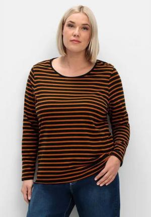 Sheego Langarmshirt Große Größen mit garngefärbten Streifen