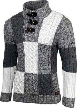 Baxboy Strickpullover Baxboy Herren Grobstrick Pullover Stehkragen Pulli B-51112