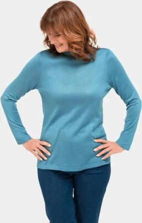 GOLDNER Strickpullover Kurzgröße: Unkomplizierter Stehbundpullover