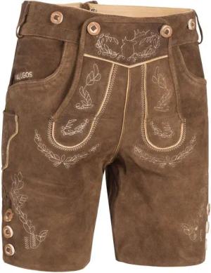PAULGOS Trachtenhose Herren Lederhose Kurz mit Trägern 100% Echtleder - HK1